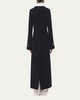 Long Deep V Scarf Cashmere Coat