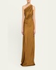 Aster One-Shoulder Satin Gown