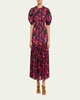 Collage Hibiscus Midi Dress