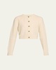 Cable Alpaca Cropped Cardigan Sweater