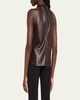 Quinn Crisscross Faux-Leather Top