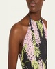 Delilah Halter Backless Linen Midi Dress