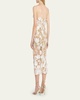 Jasmine Strapless Floral Applique Midi Dress