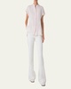 Linen Voile Button-Front Blouse