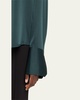 Kass Silk Button-Down Top