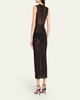 Power Mesh Sleeveless Midi Dress