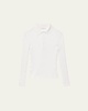 Ribbed Knit Polo Top