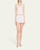 Lulu Striped Lace-Trim Crop Tank