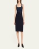 Trapezoid Buckle Wrapped Wool Pencil Skirt