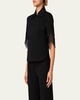 Waved Lace Borders Polo Jersey Shirt