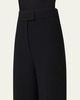 Fior Wool Crepe Double-Face Wide Leg Pants