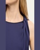 Twisted-Shoulder Satin Tank Top