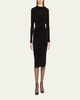 Cowl-Neck Gathered Midi Dress