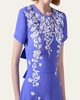 Bow-Embellished Embroidered Applique Gown