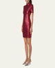 Sequined High-Neck Mini Dress