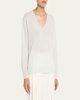 Silk-Cashmere Deep V Sweater