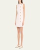 Olympia Button-Front Crinkle Mini Dress