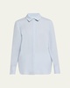 Scottie Silk Button-Down Blouse