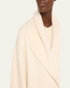Oversized Shawl Double-Breasted Wool Cardigan