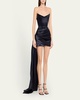 Strapless Corset Satin Mini Dress with Draped Panel