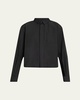 Poplin Ruffle Back Cropped Blouse