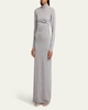 Annette Long-Sleeve Cashmere Silk Maxi Dress