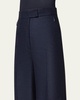 Floretta Prince of Wales Wide Leg Wool Trousers