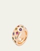 Iconica Maxi 18K Rose Gold Ring with Multicolor Gemstones
