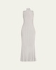 Arden Metallic Knit Turtleneck Maxi Dress