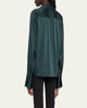 Kass Silk Button-Down Top
