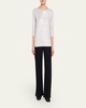 Soft Touch 3/4-Sleeve Metallic Jersey T-Shirt