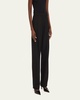 Pleated Straight Wool Trousers