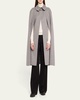 Clasp Closure Wool Cashmere Cape