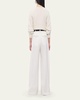 Pleated Wide Leg Wool Trousers