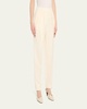 Pleated Cady Straight-Leg Tuxedo Trousers