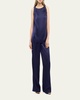 Twisted-Shoulder Satin Tank Top