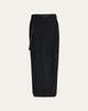 Long Trouser Skirt with Skinny Leather Belt