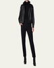 Wanda Nappa Leather Hooded Bomber Jacket