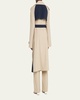 Bricolage Double-Breasted Bicolor Belted Trench Coat