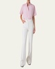 Gathered-Shoulder Cotton Poplin Button-Down Blouse