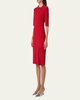 Elbow Sleeve Sheath Wool Dress