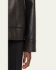 Olive Pebble Leather Jacket