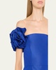 Off-Shoulder Flower Column Gown