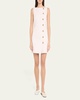 Olympia Button-Front Crinkle Mini Dress