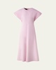 Slit-Sleeve Denim Stretch A-Line Midi Dress
