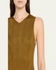 Silk Engineered Rib Sleeveless Maxi Dress