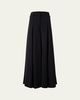 Fiorello Pleated Stretch Wool Twill Wide-Leg Pants