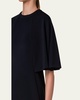 Cape Elbow Sleeves Viscose Midi Dress