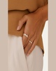 Quatre Wedding Band in Pink Gold with White Ceramic