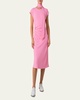 Crepe Mock-Neck Midi Dress
